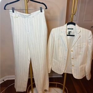 Lauren Ralph Lauren Cream Striped Pantsuit